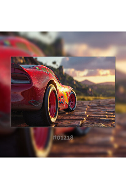 Plexit Şimşek Mcqueen Baskılı Ahşap Tablo