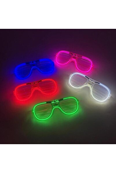 Doppler Beyaz Led Parti Gözlüğü Eğlence Gözlüğü Pilli 3 Modlu Işıklı Kablosuz