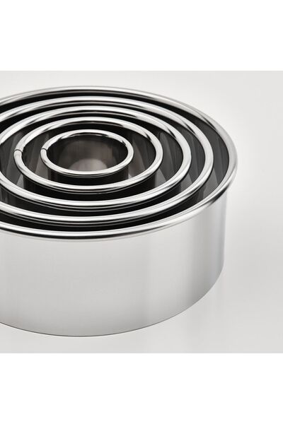 IKEA 5 Ölçülü Hamur Kesici İkea Hamur Şekillendirme Aparatı Paslanmaz Çelik Kurabiye Kalıbı Yuvarlak