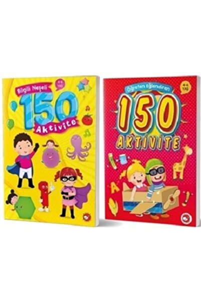 Beyaz Balina Yayınları 4-6 Years Old 150 Activity Set (2 Books) Collective Wh...