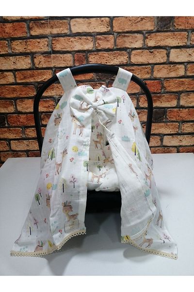 BUSEBABYHOME Muslin Stroller Cover and Cushion - Set of 2