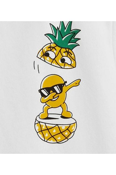 Pink Sky Pineapple Printed Unisex Oversize T-Shirt