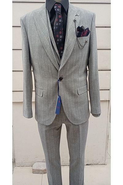 CARPİN Güncüoğlu Vest Single Button Double Slit Slim Fit Suit