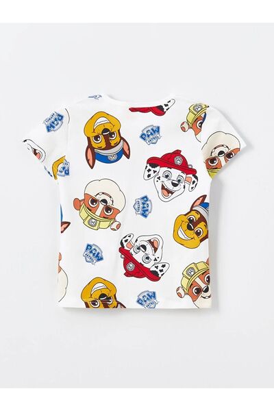 LC Waikiki LCW baby Bisiklet Yaka Kısa Kollu Paw Patrol Baskılı Erkek Bebek Şortlu Pijama Takımı