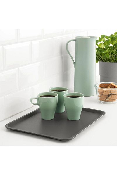 IKEA 2 Pieces Plastic Tray 37x29 Cm Ikea Set of 2 Presentation Tray Gray Color