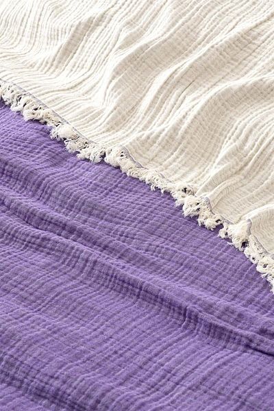Denizli Concept Plum 4 Layer Muslin Bedspread - Soft and Cooling 100% Cotton