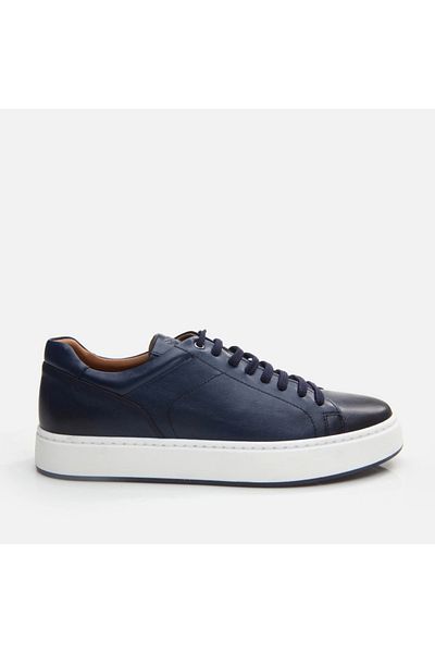 Hotiç Pantofi casual pentru bărbați din piele naturală bleumarin