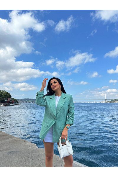 ZF BUTİK Gefaltete Leinenjacke - Relaxed Fit