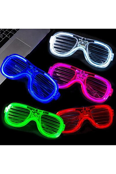 Genel Markalar Pembe Led Parti Gözlüğü Eğlence Gözlüğü Pilli 3 Modlu Işıklı K...