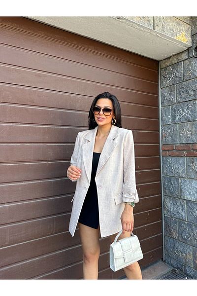 ZF BUTİK Gefaltete Leinenjacke - Relaxed Fit