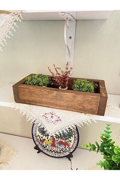 Shark Ahşap Masif Dekoratif Çiçeklik