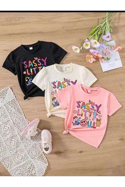 DAXİS Sportwear Company Set de 3 tricouri imprimate pentru fete