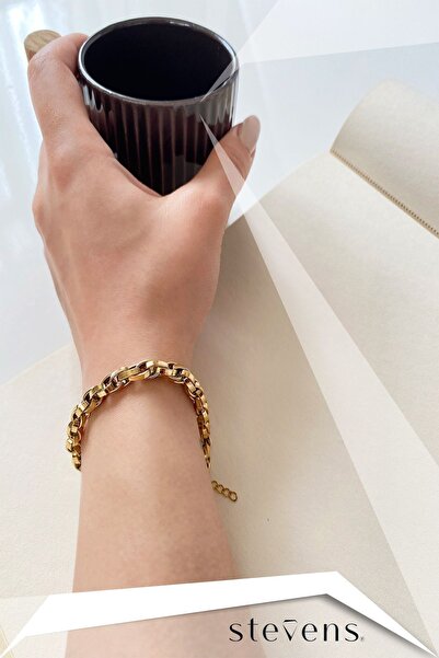 STEVENS Stainless Anti-Tarnish Steel Interlaced Thick Bracelet