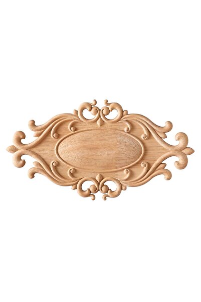 ALTIN İŞ Aplik Orta Göbek Boyanabilir Ahşap Desenli Işlemeli Dekoratif Aksesu...