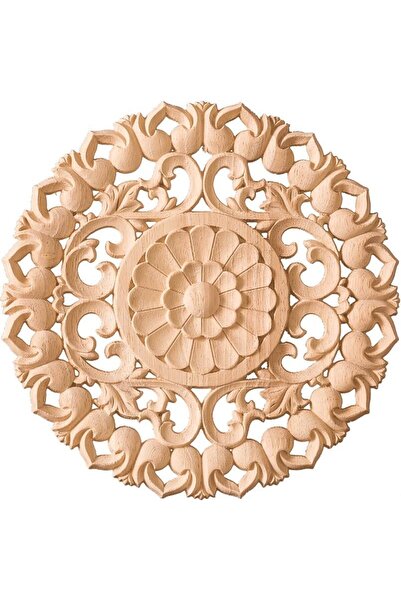 ALTIN İŞ Aplik Orta Göbek Boyanabilir Ahşap Desenli Işlemeli Dekoratif Aksesu...