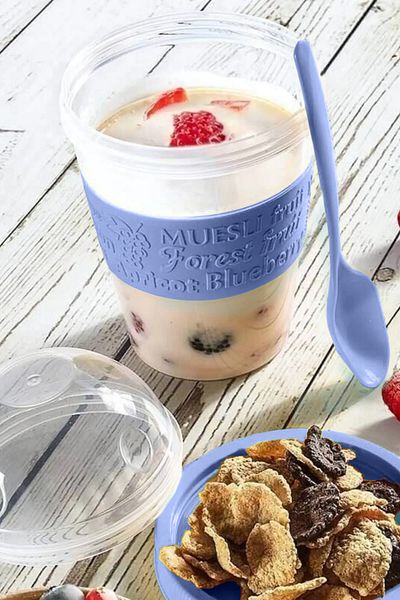 BLACK DEER Go Detox - 600 ml Yogurt Muesli Container with Lid and Fruit, Nutrition Diet