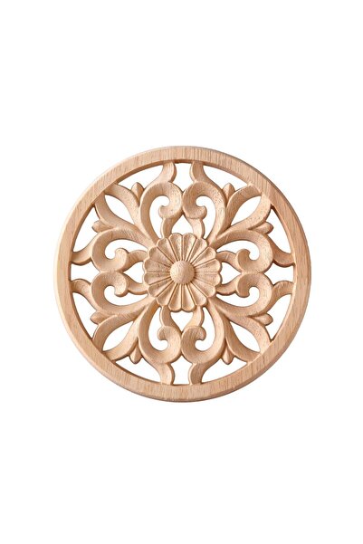 ALTIN İŞ Aplik Orta Göbek Boyanabilir Ahşap Desenli Işlemeli Dekoratif Aksesu...