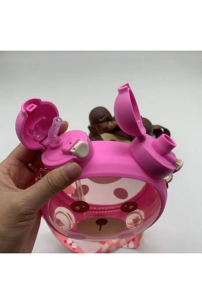 BLUE SİDE Cute Teddy Bear Sticker Patterned BPA FREE Water Bottle and Water Bottle Drip-Free Water Bottle and Water Bottle for Children