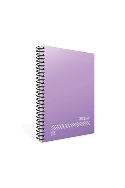 Gıpta Fresco A5 96 Sheets Plastic Cover Spiral Notebook (4945) Checkered Purple