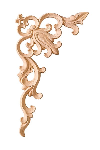 ALTIN İŞ Köşe Aplik Dekoratif Aksesuar Boyanabilir Işlemeli Ahşap 13x6x0,7 Cm...