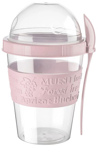 BLACK DEER 600 ml Lilac Go Detox - Fruit Yogurt Muesli Container with Lid, Prepare and Take Off Nutrition Diet