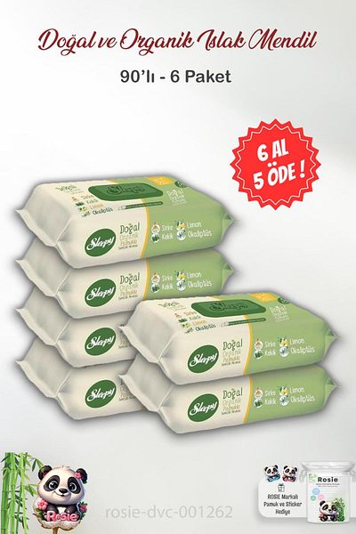Sleepy ROSIE 50-Piece Sleepy Natural and Organic Cotton Wet Wipes Set - BUY 6 GET 5