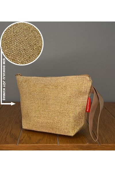 Baghashtag Simli Körüklü Jüt Hasır Portföy Çanta