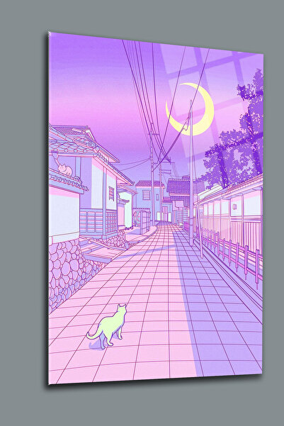 glassartdesign Розова улична котка, рисувана върху стъкло