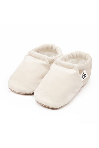 Ella Bonna Non-Slip Sole, Velvet Baby Booties, Home Boots Slippers Nursery Shoes Booties Cream