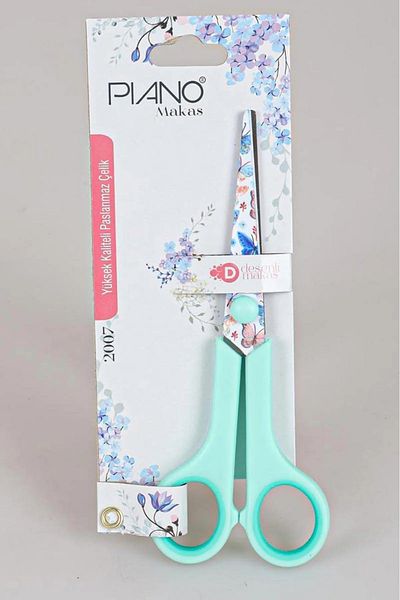 tüftürük Green 17cm Long Drinking Pen, Stainless Steel and Piano Pattern