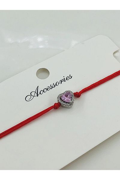 DS DİAMONDSHOP New Season Zircon Stone Heart String Bracelet - 202408970