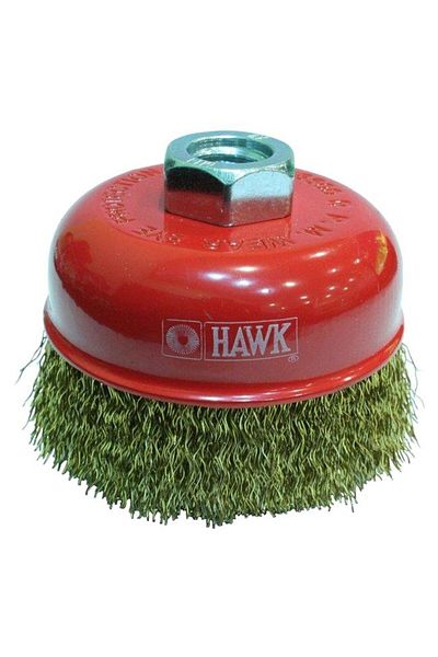 HAWK Ha10115 - 80mm Yellow Wavy, M14 Screw Bowl Brush