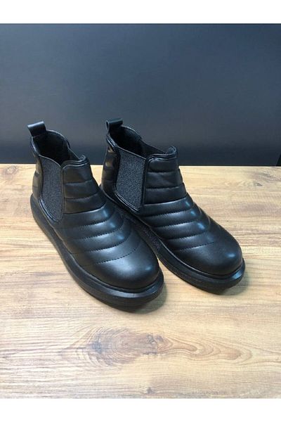 BZ Moda Ανδρικές καπιτονέ μπότες B205 Orthopedic Sole - Αδιάβροχες και ανθεκτικές στο κρύο, καθημερινές χειμερινές μαύρες μπότες