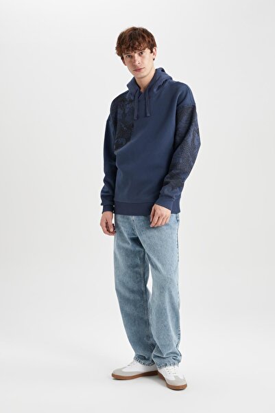 DeFacto Kapucnis oversize nyomott pulóver - A7469ax23wn