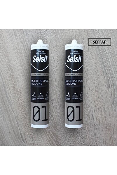 Selsil Genel Amaçlı Silikon Şeffaf 280 Gr 2 Adet