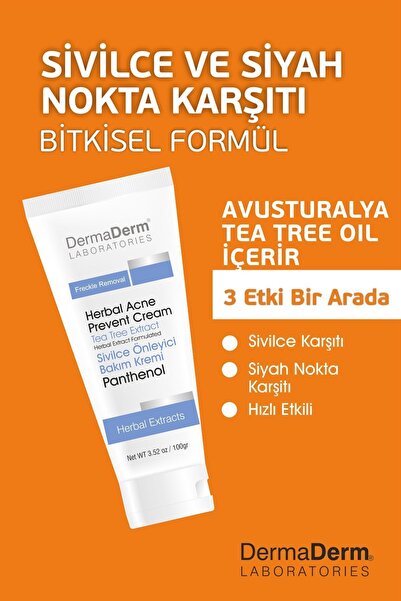 DermaDerm Sivilce, Siyah Nokta, Gözenek Ve Leke Karşıtı Nemlendirici Jel Krem 100ml