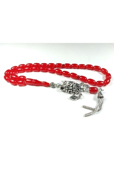 İskeçe Tesbih Combinație de ciucuri de argint german 0,6 Delim Yemen Zar Ambe...