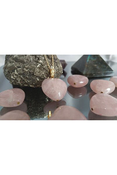 kuartz Pembe Kuvars Sertifikalı Aşk Taşı Kolye