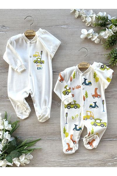 PATSAN 2-Piece Baby Boy Sleeping Bag with Booties Cars