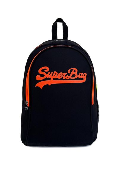 Superbag Backpack Black-phosphorescent Orange Travel Course School Daily Use