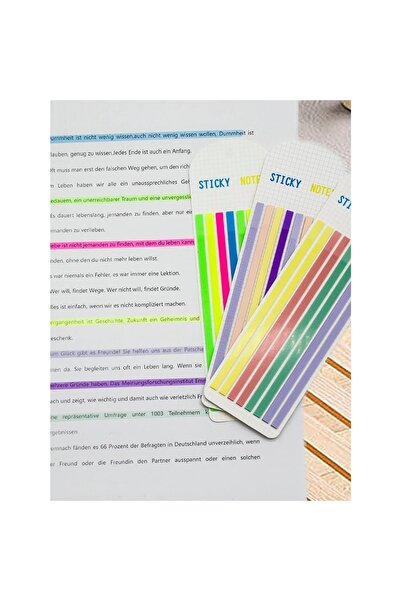 tüftürük 160 Sheets Transparent Strip Postit - 0.5cm x 14CM