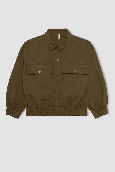 DeFacto Girls Oversize Wide Fit Gabardine Long Sleeve Shirt A8813A823Au
