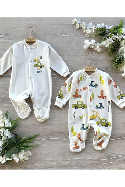 PATSAN 2-Piece Baby Boy Sleeping Bag with Booties Cars