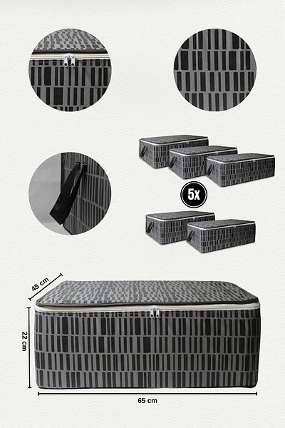 ADARYA HOME Τύπος βάσης καναπέ-κρεβάτι 5 θέσεων Αποθήκευση ρούχων μαξιλαριού - Μοτίβο ζέβρας κάτω από τη βάση (ΓΚΡΙ)
