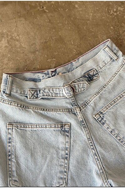 QİSSO Ремінь з пряжкою Деталі Баггі джинси