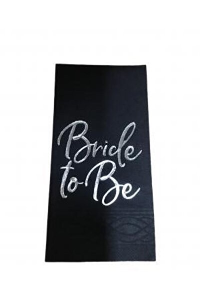 kidspartim منديل العروس الأسود المطلي بالفضة 16 قطعة