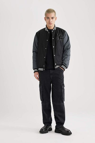 DeFacto Double Pocket College Collar Seasonal Light Bomber Coat Jacket - Z1715az23sp