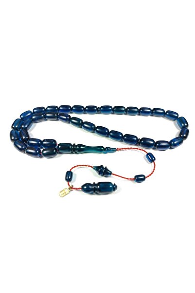 İskeçe Tesbih Ayhan Turan Master Work موقعة 0.6 مم ثقب شفاف مشدود كهرماني معت...