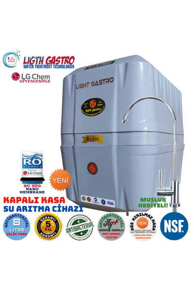 light gastro LG Chem PREMIUM GRİ 8 LİTRE GÜMÜŞ İYON TATLANDIRICILI SU ARITMA ...