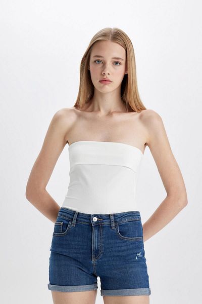 DeFacto Taillierte trägerlose Bluse D1272ax24sm